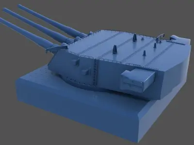 USS Iowa 16-50 Mark 7 Turret - Personal license - 1-72 scale 3D print model