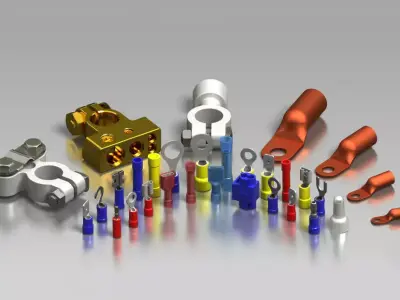 Wire Terminal Connector Collection Low-poly 3D model