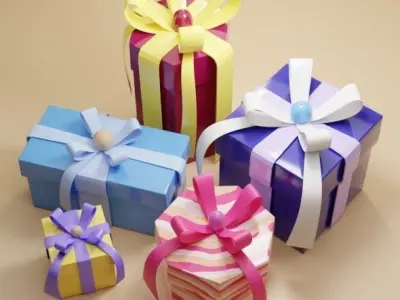 Gift Box Low-poly 3D model purchase