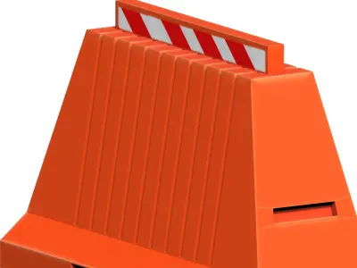 Jersey Road Barrier Low-poly 3D model