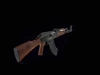 AK-47 Kalashnikov Low-poly 3D model