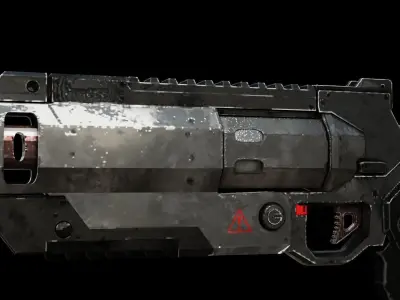 Gun Low-Poly doom grenade launcher Free low-poly 3D model