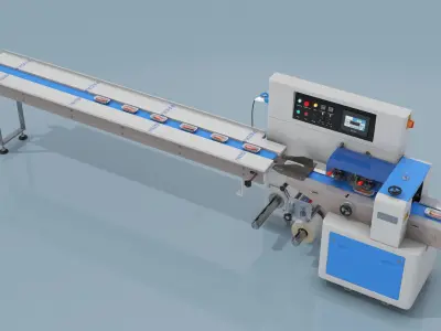 Seafood Processing and Packaging Conveyor 3D model
