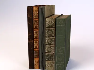 Old Books LOW POLY Low-poly 3D model