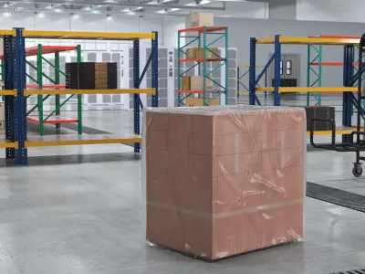 Transparent Cargo Pallet Cover 3D model