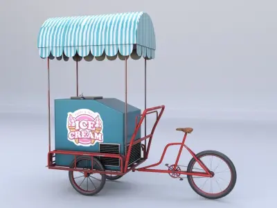 Ice Cream Cart Low-poly 3D model purchase