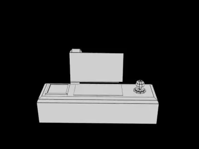 3D Model LowPoly Scifi Desk Free low-poly 3D model
