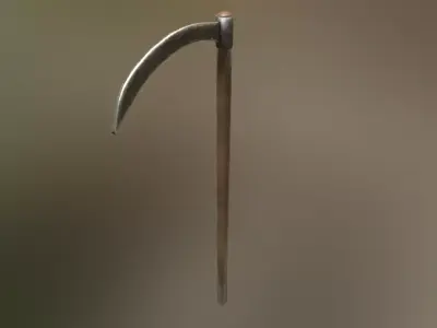 PBR Scythe farmer death sickle Low-poly 3D model