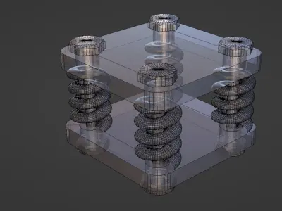  Base Plate Spring Bolt  Low-poly 3D model