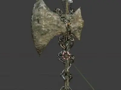 CREEPY AXE - HORROR WEAPON Low-poly 3D model