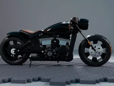 Custom 3D Motorcycle - Scout Bobber Inspired Low-poly 3D model