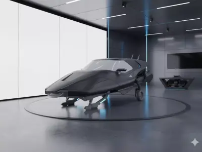 Futuristic Flying Car Concept Sci-Fi 3D Model Low-poly 3D model
