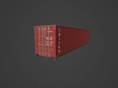 Container 40FT HC with PBR texture 4K  Free low-poly 3D model