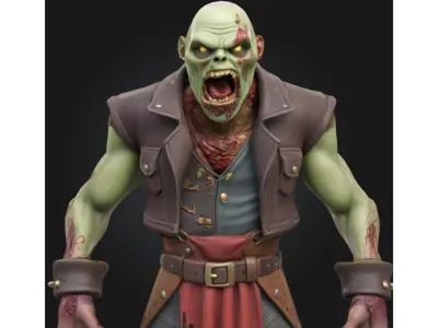 Fantasy Zombie Warrior Low-poly 3D model
