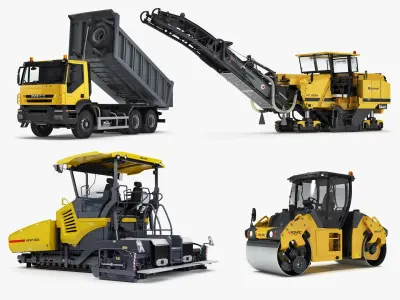 Collection Road Construction Machines 3D model