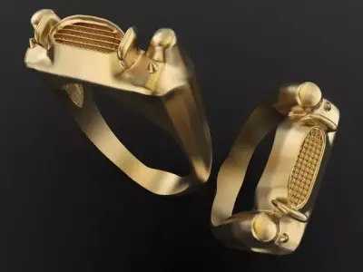 Cobra Classic Car Grill Front Unisex Mens Ring 3D print model purchase