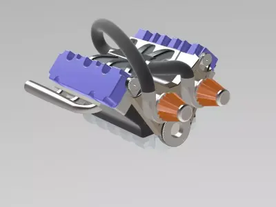 V6 Engine Mechanical Assembly - SolidWorks STEP STL 3D model