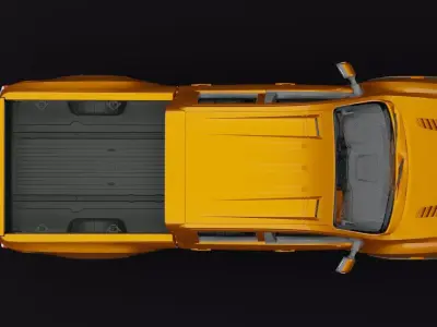 Nissan 4x4 Car Metallic Orange Dark Low-poly 3D model