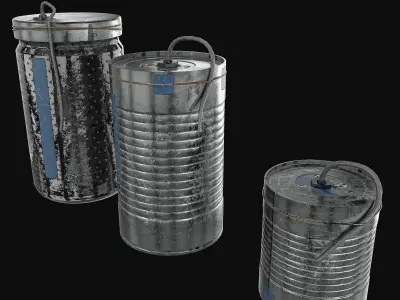 Tin Grenade Bomb Pack Low-poly 3D model