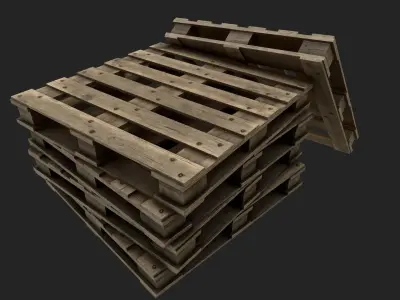 Wood Pallet Low-poly 3D model get