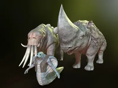 Alien Creatures Low-poly 3D model