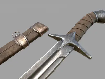 Pirate Saber Low-poly 3D model