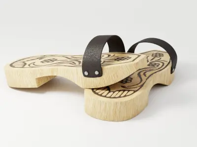 Wooden Clogs 3D model