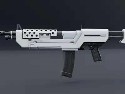 Sci-Fi Machine Gun SFG001 Low-Poly  Low-poly 3D model