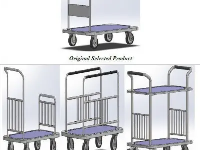 HandTruck dolly cart with wheels Free 3D model