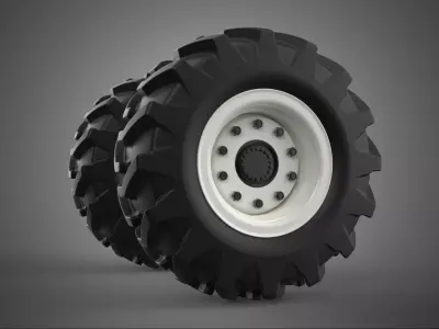 TRACTOR FARM TIRE TREAD TYRE LUG WHEEL RUBBER RIM GRIP OFF ROAD 3D model