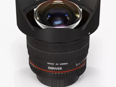 Bower 8mm f 3-5 AS IF UMC Fish-eye CS II AE Nikon F mount Lens Low-poly 3D model