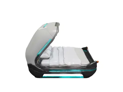 Retro scifi bed 3D model