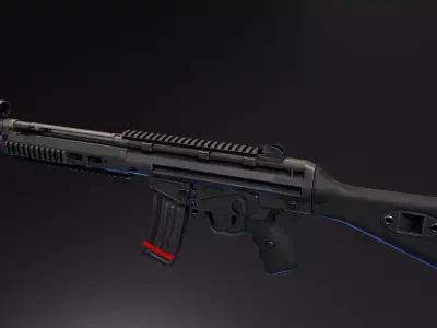 HK33 Assault Rifle Low-poly 3D model
