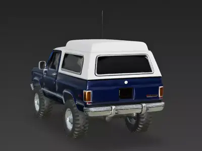 Navy and White Full-Size 4x4 SUV 3D Model Low-poly 3D model