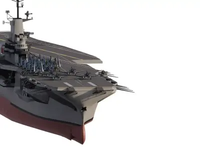 WW2 US NAVY AIRCRAFT CARRIER based on USS Intrepid   3D model