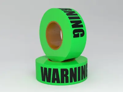 WARNING Tape Green 3D model