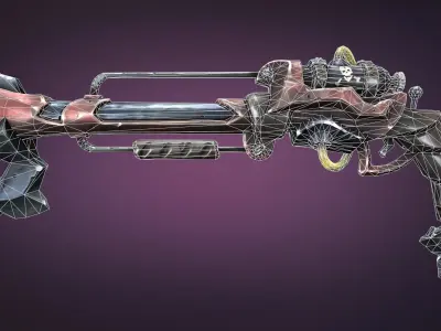 Steampunk musket Low-poly 3D model