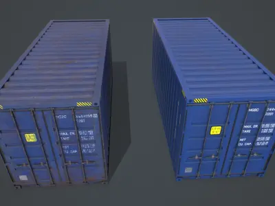 Container PBR Low-poly 3D model
