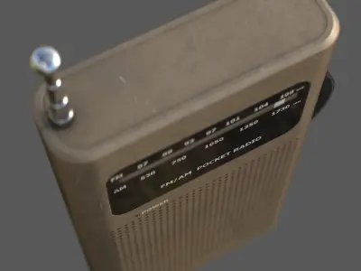 Low Poly AM FM Pocket Radio Low-poly 3D model