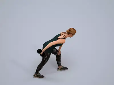 00115Halle005 - Adult Caucasian woman exercising in summer 3D model