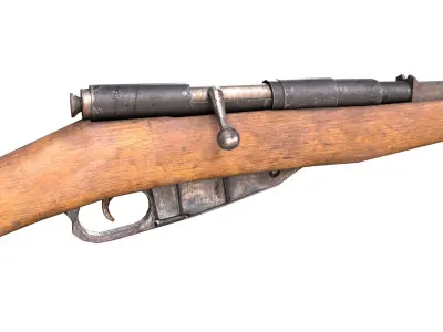 Vintage M91 Carcano Style Vintage Rifle Mid-Poly 3D Model Free low-poly 3D model