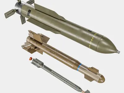 Bunker Buster Bomb Pack   GBU 57  15  28 Low-poly 3D model