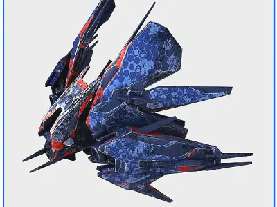 Low Poly Alien Fighter Low-poly 3D model