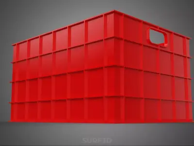 RED PLASTIC STORAGE BIN TOOLBOX WORKSHOP TOOLS GARAGE SPARE PART 3D model
