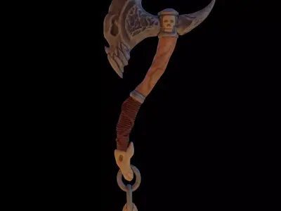 Stylized Axe - Bone Axe Low-poly 3D model