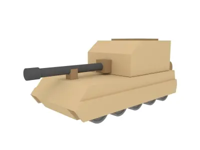 Wooden war toys machines Low-poly 3D model