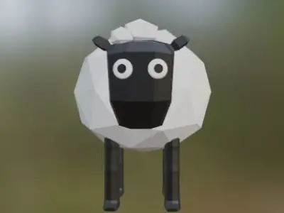 Low-poly Sheep in polygonal shape Free low-poly 3D model