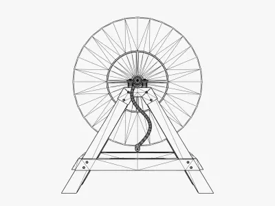 Medieval Grindstone - Vintage Grinding Wheel Low-poly 3D model