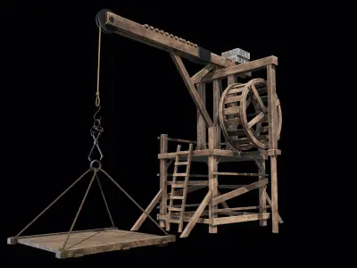 Wooden Crane Low-poly 3D model purchase