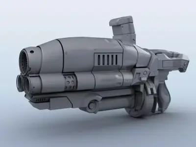 Sci-Fi Gun 3D model 6